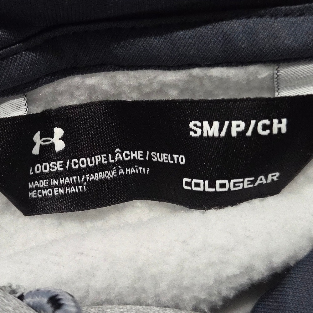 Under Armour Storm Coldgear Hoodie Mens Small Gray Pullover Fleece Loose Fit New - Picture 7 of 10